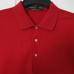 Fairway & Greene Mens S/S Red Cotton Poly Golf Polo Shirt - Size Large